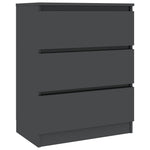 Sideboard High Gloss Grey 60x35x76 cm Chipboard
