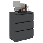 Sideboard High Gloss Grey 60x35x76 cm Chipboard