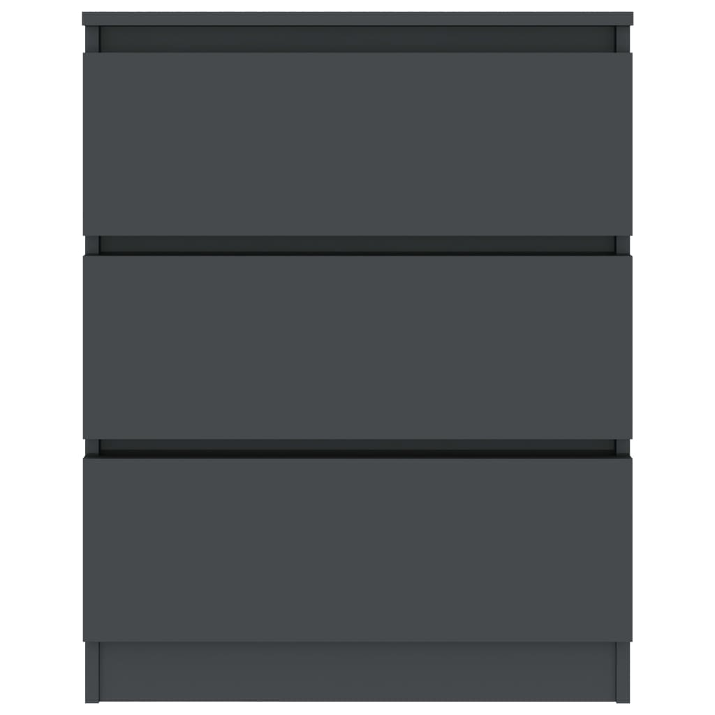 Sideboard High Gloss Grey 60x35x76 cm Chipboard