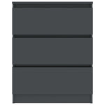 Sideboard High Gloss Grey 60x35x76 cm Chipboard