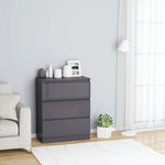 Sideboard High Gloss Grey 60x35x76 cm Chipboard