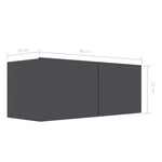 TV Cabinet Grey 80x30x30 cm Chipboard
