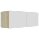 TV Cabinet White and Sonoma Oak 80x30x30 cm Chipboard