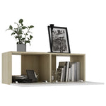 TV Cabinet White and Sonoma Oak 80x30x30 cm Chipboard