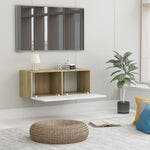 TV Cabinet White and Sonoma Oak 80x30x30 cm Chipboard
