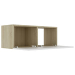 TV Cabinet White and Sonoma Oak 80x30x30 cm Chipboard