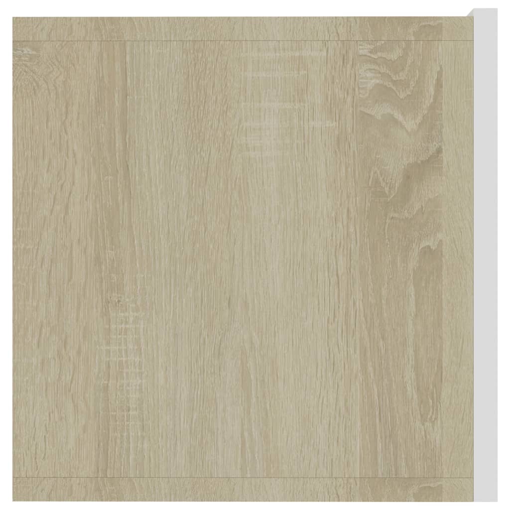 TV Cabinet White and Sonoma Oak 80x30x30 cm Chipboard