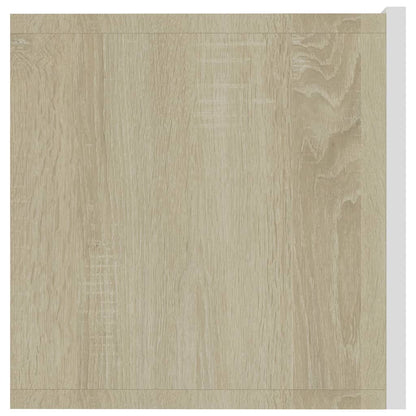 TV Cabinet White and Sonoma Oak 80x30x30 cm Chipboard