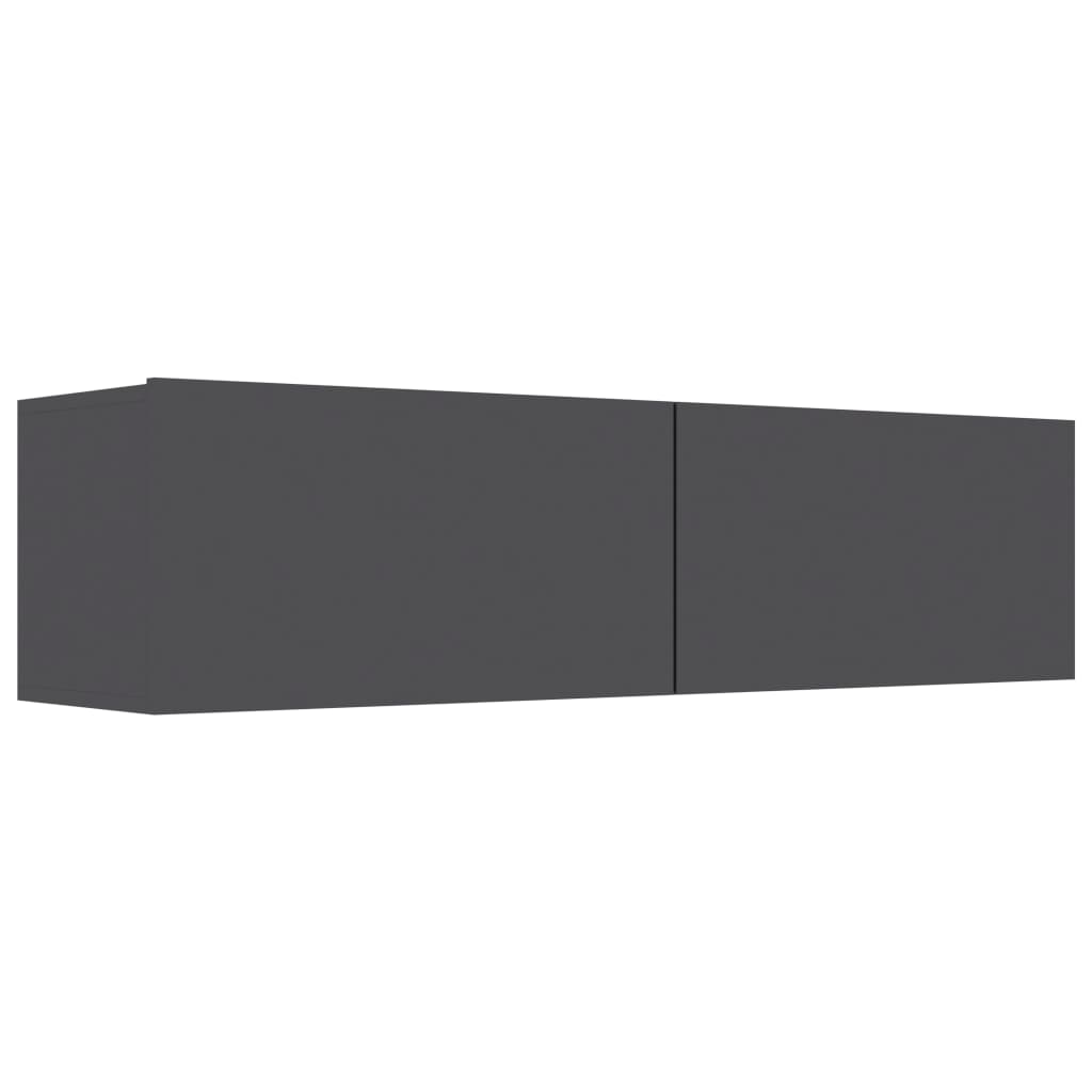 TV Cabinet High Gloss Grey 120x30x30 cm Chipboard