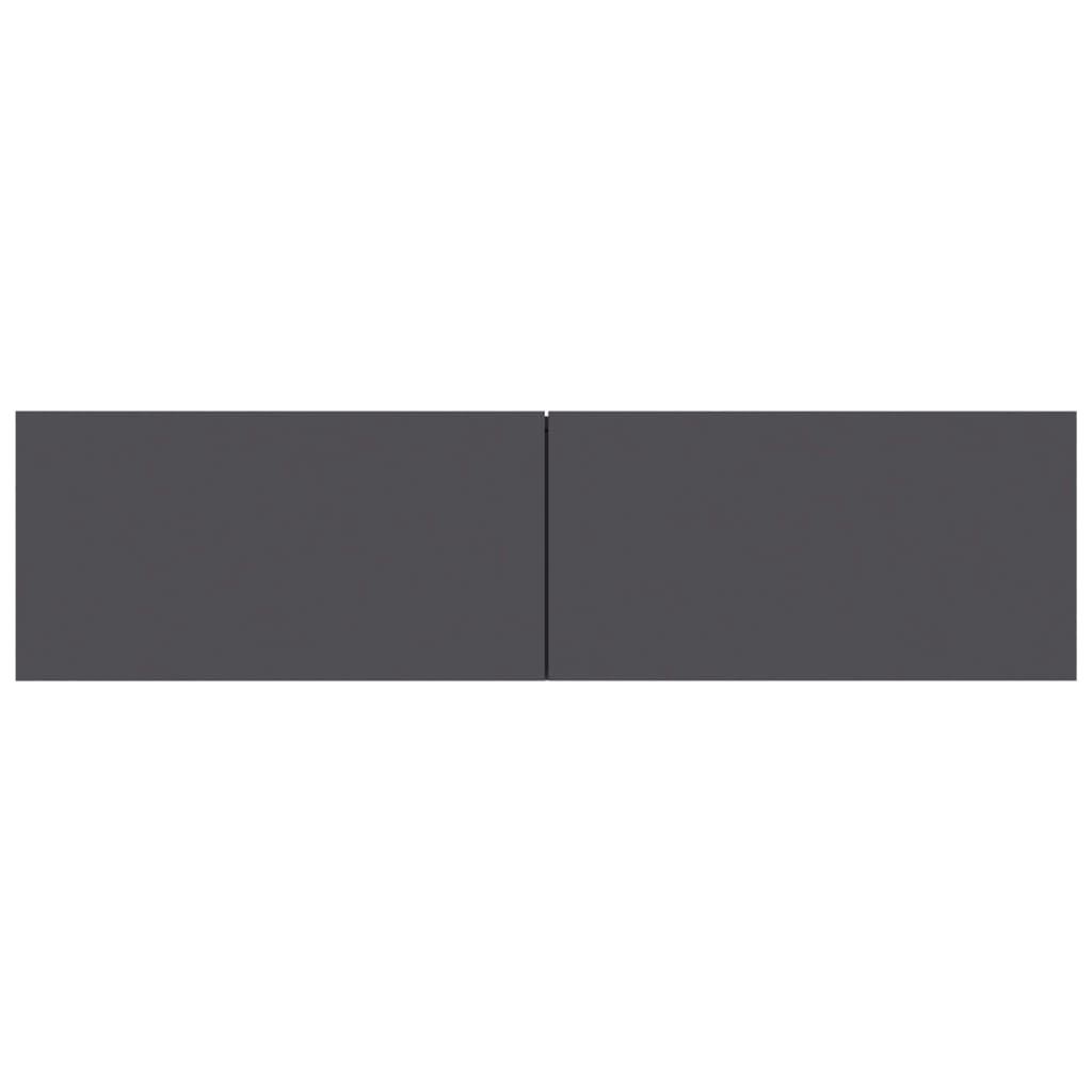 TV Cabinet High Gloss Grey 120x30x30 cm Chipboard