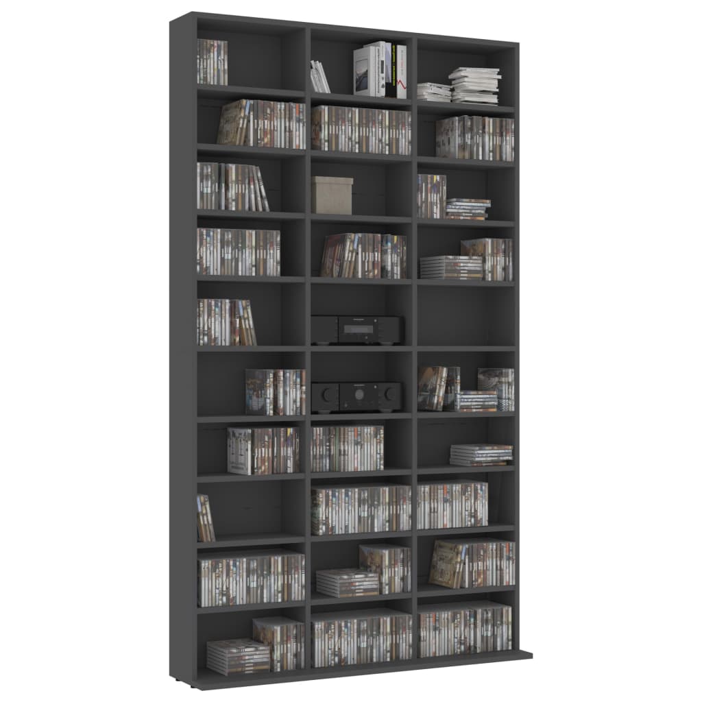 CD Cabinet Grey 102x16x177,5 cm Chipboard