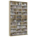 CD Cabinet White and Sonoma Oak 102x16x177,5 cm Chipboard
