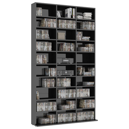 CD Cabinet High Gloss Black 102x16x177,5 cm Chipboard