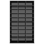 CD Cabinet High Gloss Black 102x16x177,5 cm Chipboard