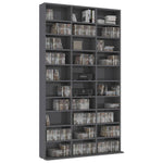 CD Cabinet High Gloss Grey 102x16x177,5 cm Chipboard