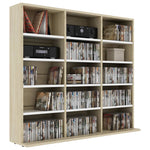 CD Cabinet White and Sonoma Oak 102x16x89,5 cm Chipboard