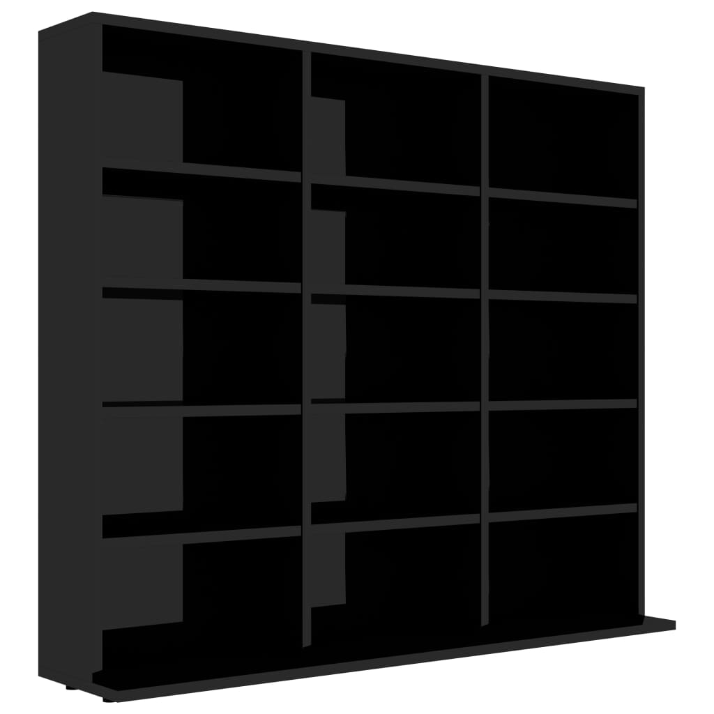 CD Cabinet High Gloss Black 102x16x89,5 cm Chipboard