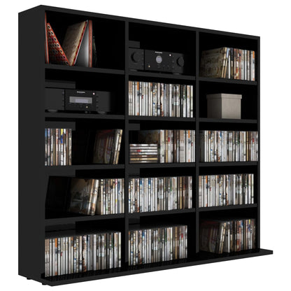 CD Cabinet High Gloss Black 102x16x89,5 cm Chipboard