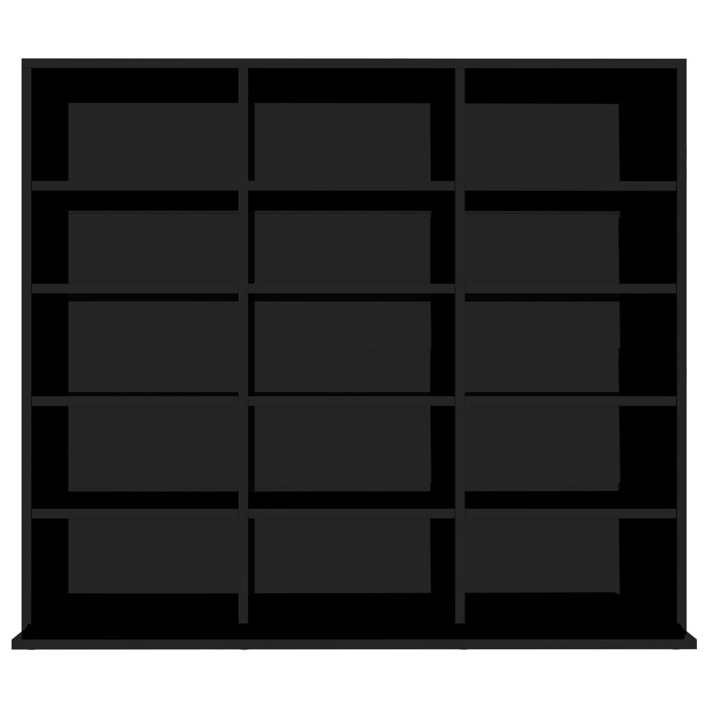 CD Cabinet High Gloss Black 102x16x89,5 cm Chipboard