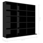 CD Cabinet High Gloss Black 102x16x89,5 cm Chipboard