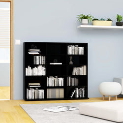 CD Cabinet High Gloss Black 102x16x89,5 cm Chipboard