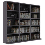 CD Cabinet High Gloss Grey 102x16x89,5 cm Chipboard
