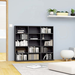 CD Cabinet High Gloss Grey 102x16x89,5 cm Chipboard