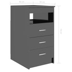 Drawer Cabinet Hign Gloss Black 40x50x76 cm Chipboard