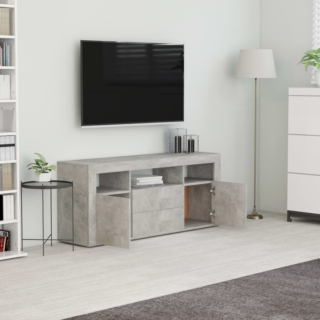 TV Cabinet Concrete Grey 120x30x50 cm Chipboard