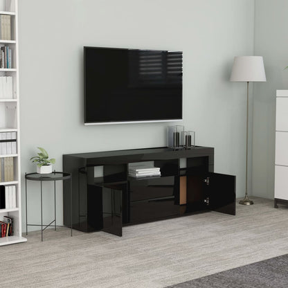 TV Cabinet High Gloss Black 120x30x50 cm Chipboard