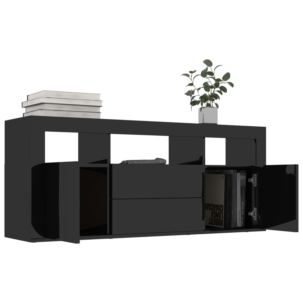 TV Cabinet High Gloss Black 120x30x50 cm Chipboard