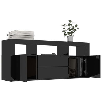 TV Cabinet High Gloss Black 120x30x50 cm Chipboard