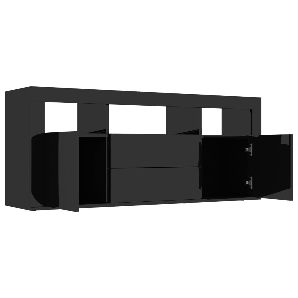 TV Cabinet High Gloss Black 120x30x50 cm Chipboard