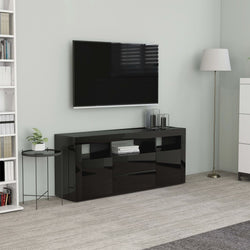 TV Cabinet High Gloss Black 120x30x50 cm Chipboard