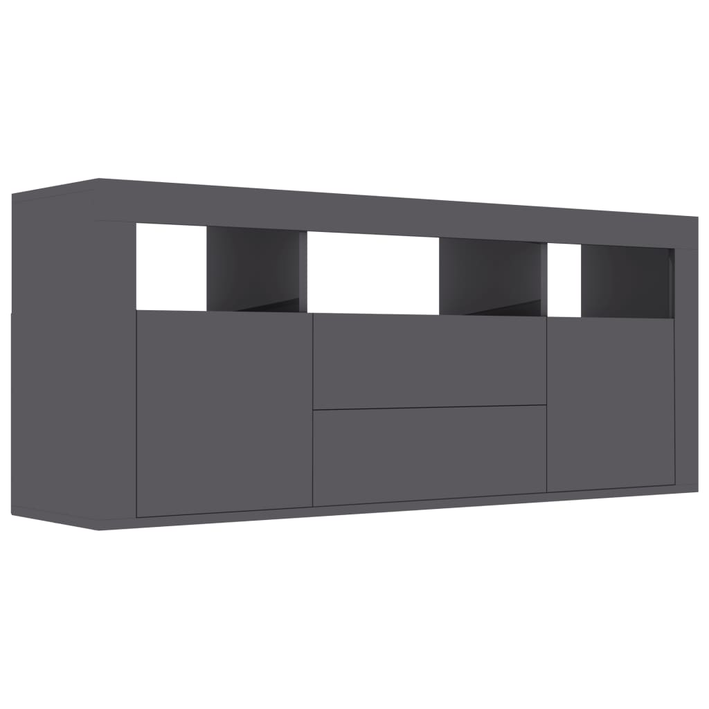 TV Cabinet High Gloss Grey 120x30x50 cm Chipboard