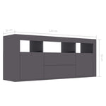 TV Cabinet High Gloss Grey 120x30x50 cm Chipboard