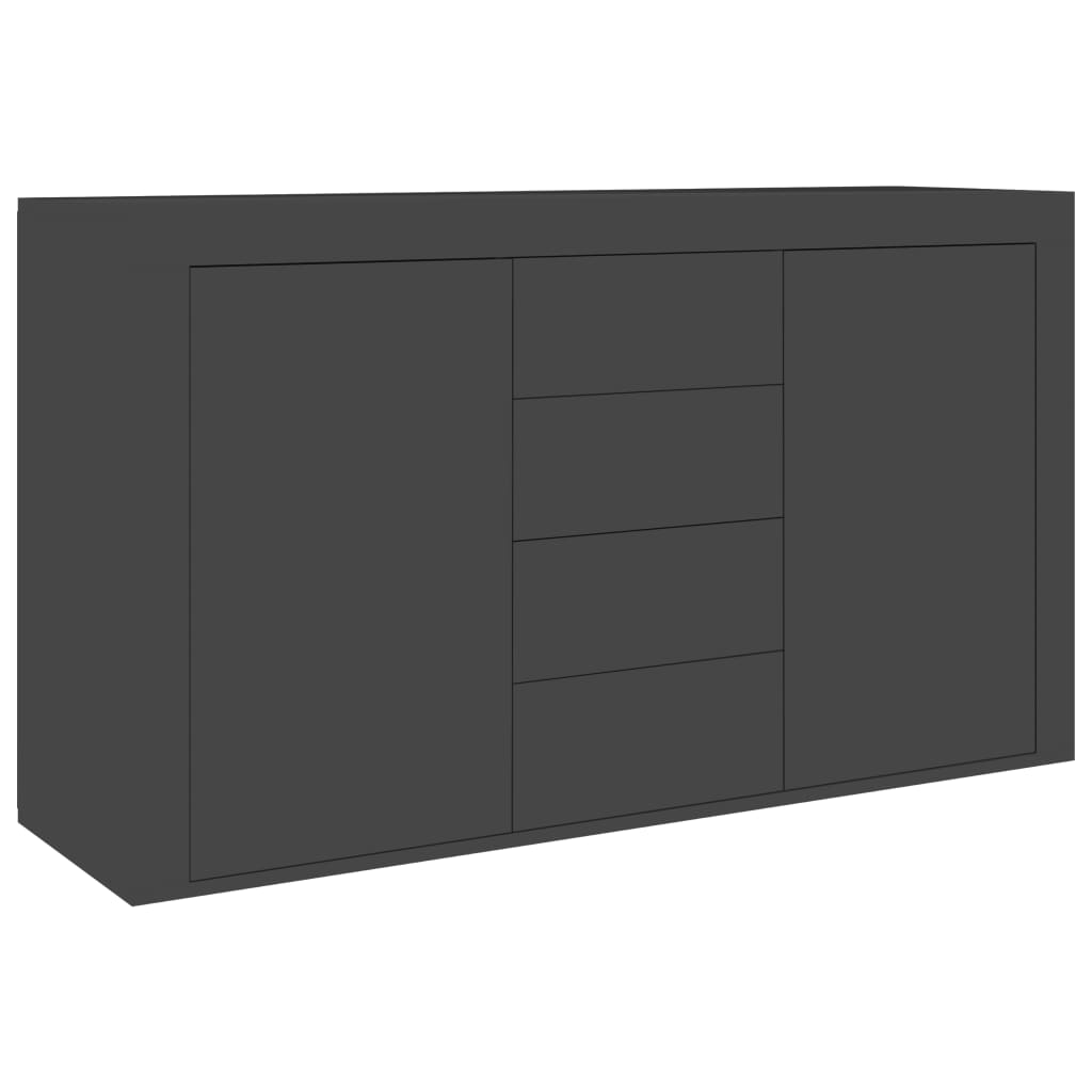 Sideboard High Gloss Grey 120x36x69 cm Chipboard