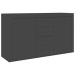 Sideboard High Gloss Grey 120x36x69 cm Chipboard