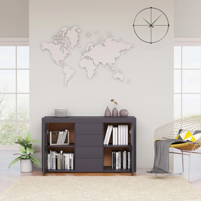 Sideboard High Gloss Grey 120x36x69 cm Chipboard