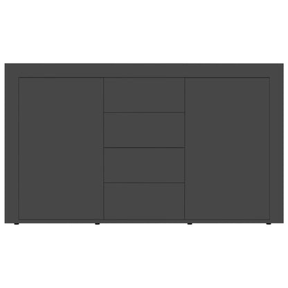 Sideboard High Gloss Grey 120x36x69 cm Chipboard