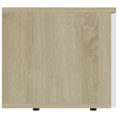 TV Cabinet White and Sonoma Oak 80x34x30 cm Chipboard