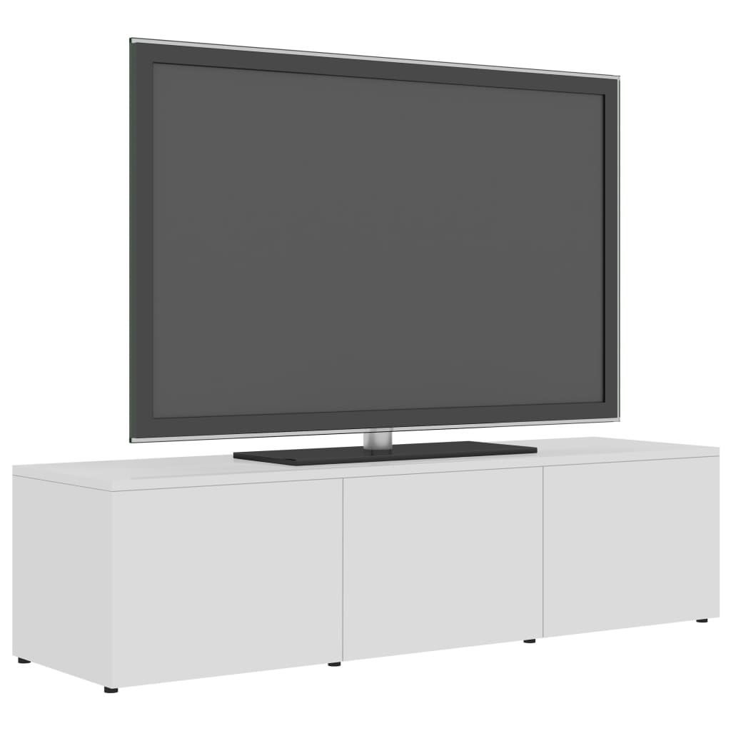 TV Cabinet High Gloss White 120x34x30 cm Chipboard