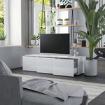 TV Cabinet High Gloss White 120x34x30 cm Chipboard