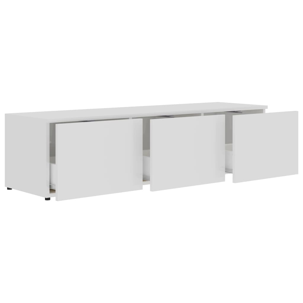 TV Cabinet High Gloss White 120x34x30 cm Chipboard