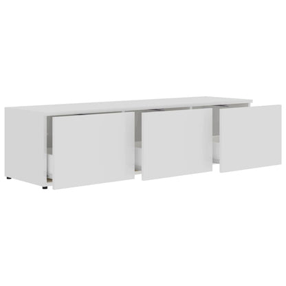 TV Cabinet High Gloss White 120x34x30 cm Chipboard