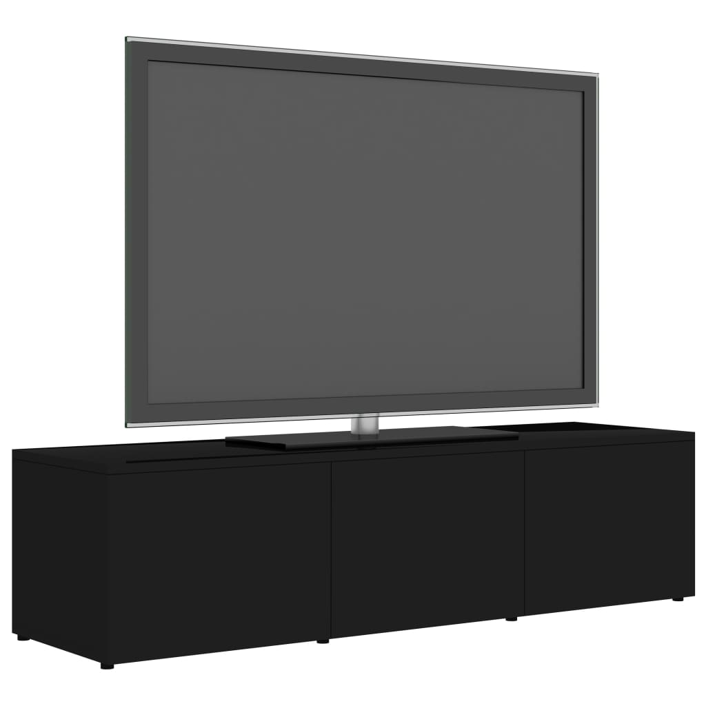 TV Cabinet High Gloss Black 120x34x30 cm Chipboard