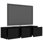 TV Cabinet High Gloss Black 120x34x30 cm Chipboard