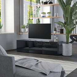 TV Cabinet High Gloss Black 120x34x30 cm Chipboard