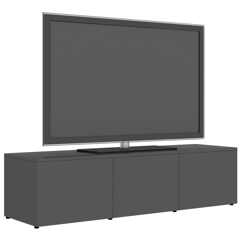 TV Cabinet High Gloss Grey 120x34x30 cm Chipboard