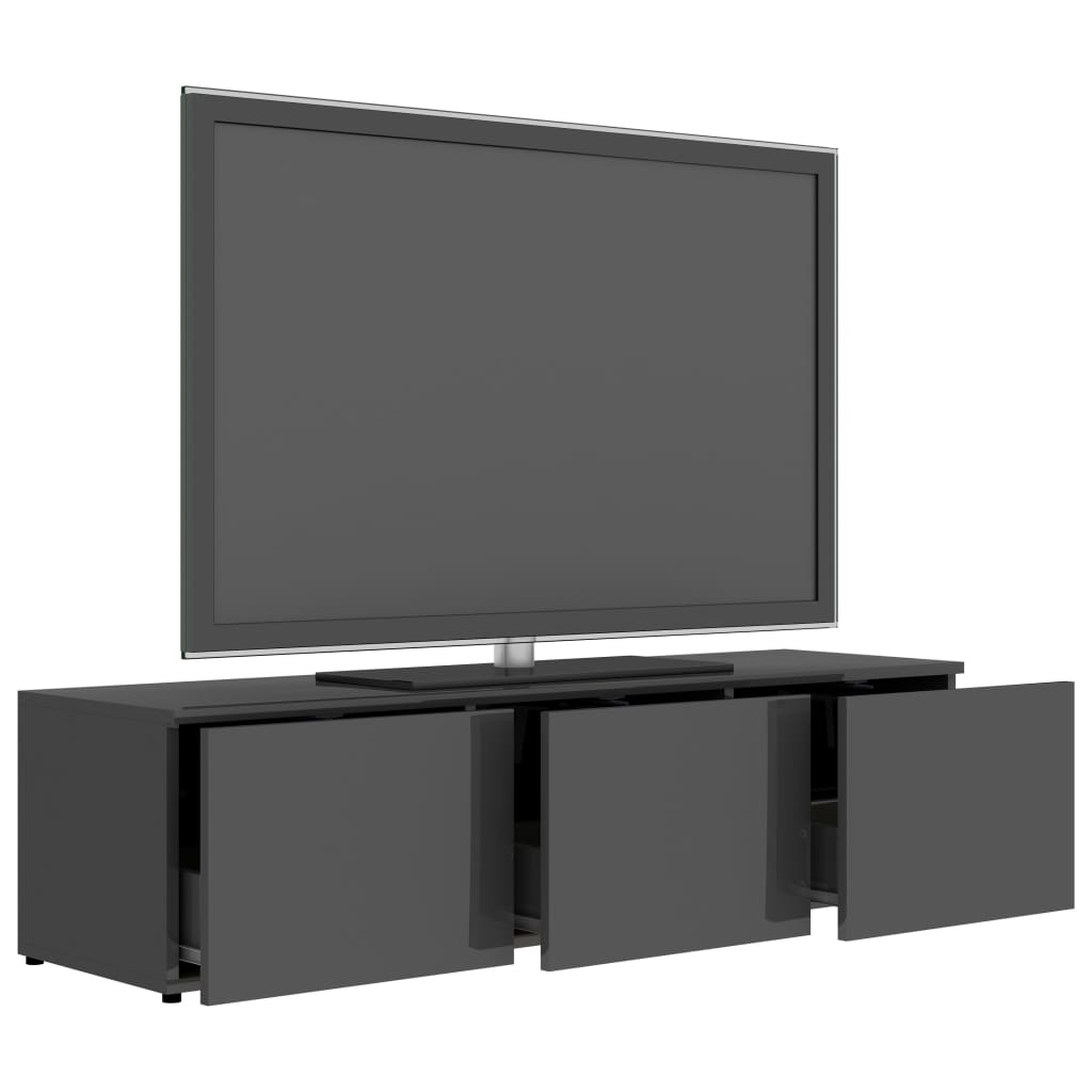 TV Cabinet High Gloss Grey 120x34x30 cm Chipboard
